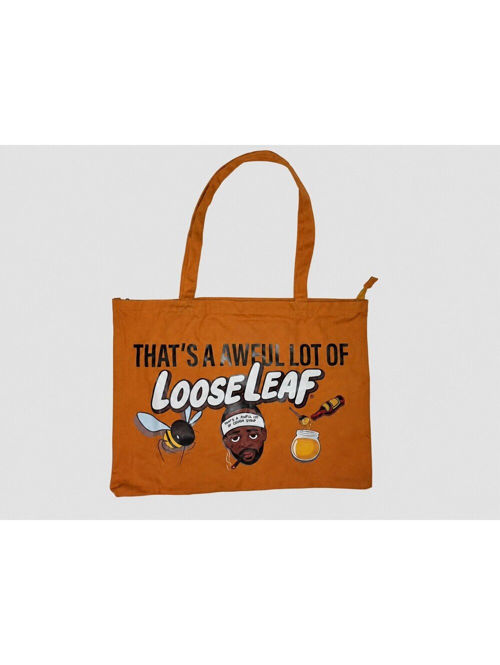 LooseLeaf Orange Graphic Zip Tote Bag 2023